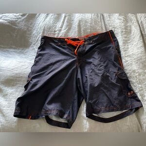 Laguna B Black and Orange Board Shorts